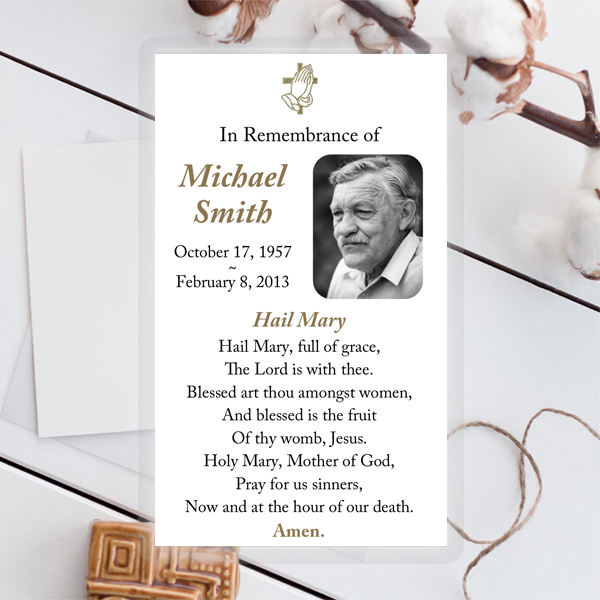 Memorial Prayer Card Layout A