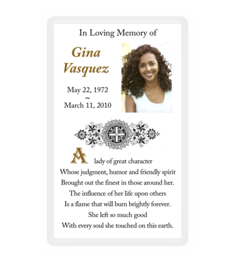 memorial cards for funerals