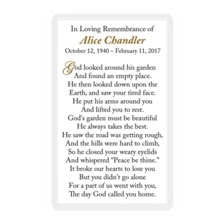 Memorial Card Layout F