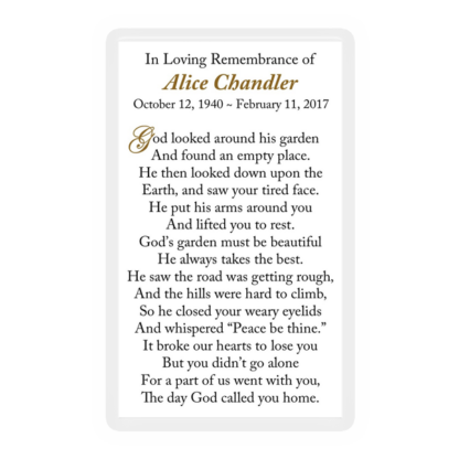 Memorial Card Layout F