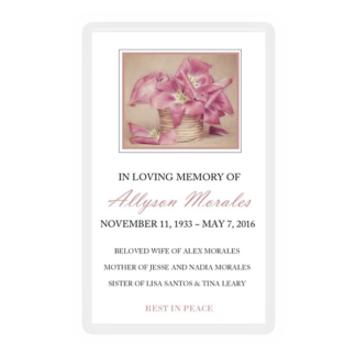 Memorial Card Layout O